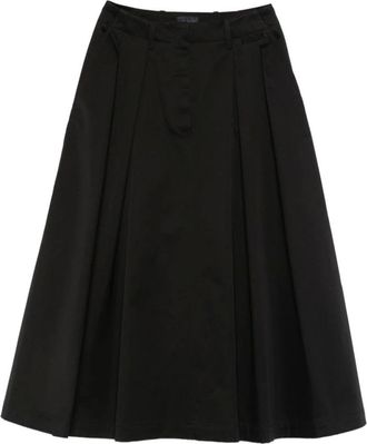 Moncler Rokken, Dames, Zwart, XS, Katoen, Cotton Midi Rok