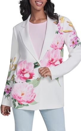 Karl Lagerfeld Placed Floral Blazer in Soft White at Nordstrom, Size 12