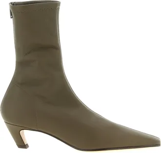 Khaite Bicolor Lambskin Ankle Womens Boots