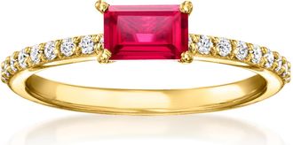 RS Pure by Ross-Simons Lab-Grown Ruby Ring With. Lab-Grown Diamonds in 18kt Gold Over Sterling
