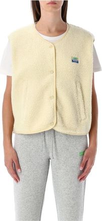 American Vintage Ecru Shearling Vest Aw 25 - Dames - Bodywarmers - Beige - M/L - Polyester - Jassen
