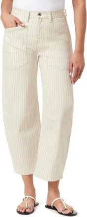 Kensie Barrel Leg Ankle Pants in Harbor Stripe Almond Milk at Nordstrom Rack, Size 10
