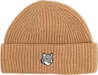 Maison Kitsuné Beanie With Fox Patch-Donna