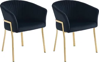 Pascal Morabito Lote de 2 sillas con reposabrazos de terciopelo y metal dorado - Negro - ZAOVA de Pascal MORABITO