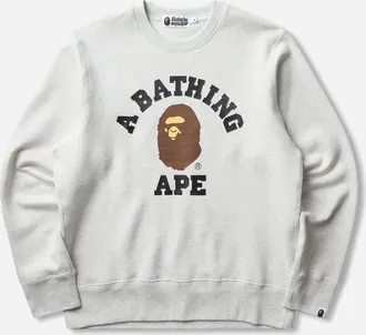 A Bathing Ape College Crewneck Sweatshirt Grey