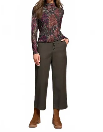Tribal Stretch Cotton Sophia Curvy Wide Leg Jeans In Spruce