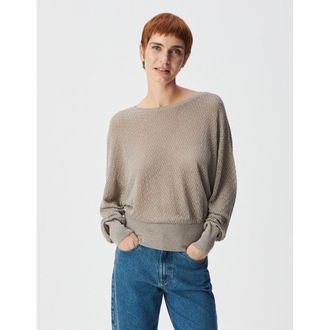 Ikks Trui met lange mouwen en V-hals in metallic tricot