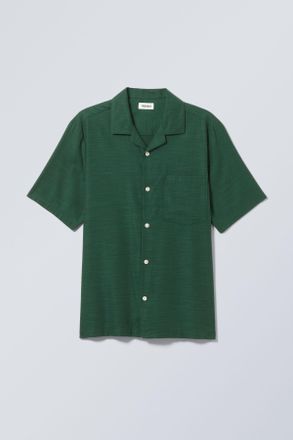 Weekday Relaxed Resort Short Sleeve Shirt - Green