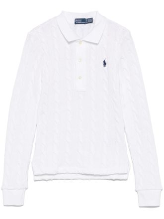 Polo Ralph Lauren cable-knit polo top - women - Cotton - M - White