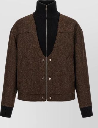 Maison Margiela wool herringbone single breasted coat