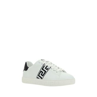 Versace Greek Key Embossed Sneaker - White