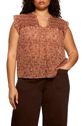Sanctuary Free Feeling Paisley Top in Ivory/Mosaic Clay at Nordstrom, Size 3 X