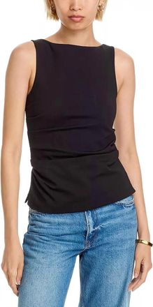 Rag & Bone Irina Ponte Shirred Tank Top In Black