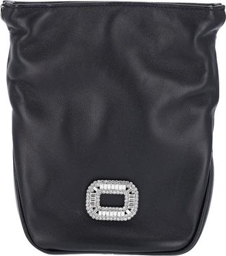 Roger Vivier Black Pilgrim Pocket Crystal Leather Bag