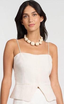 Onia Air Linen Straight Neck Top in Natural at Nordstrom, Size 10