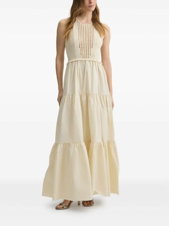 Liu Jo cotton maxi dress - women - Cotton Slub - M - Neutrals