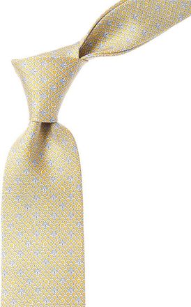 Ferragamo Ferragamo Yellow Gancini Critters Silk Tie