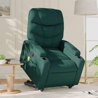 vidaXL Vidaxl - Silla De Masaje Reclinable De Pie De Tela Verde Oscura