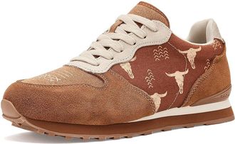 Roper Giddyup Longhorn Womens Slippers White : 6.5 B - Medium, Suede