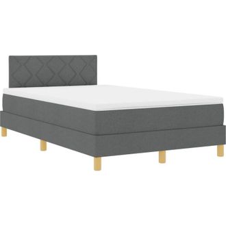 vidaXL Box Spring Bed with Mattress Dark grey 120 x 190 cm Fabric vidaXL