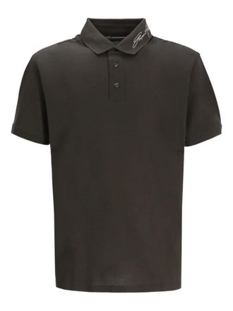 Emporio Armani piqu&eacute; logo polo shirt - men - Cotton - 3XL - Brown