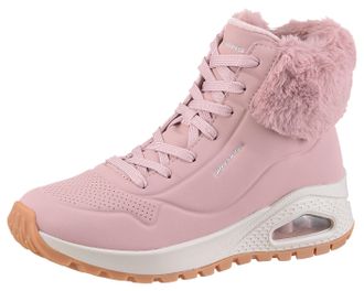 Skechers Schn&uuml;rboots SKECHERS UNO RUGGED - FALL AIR, Damen, Gr. 35, rosa, Lederimitat, Textil, unifarben, Schuhe Schn&uuml;rboots, Winterboots mit Air-Cooled Memory