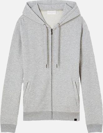 Derek Rose Mens Derek Rose Cotton Modal Full-Zip Hoodie, Silver - Size: 44