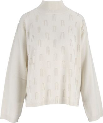 Fabiana Filippi Fringe High-Neck Wool-Silk Cashmere Sweater