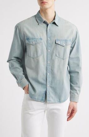 Frame Denim Modern Cotton Denim Snap-Up Western Shirt in Calabasas at Nordstrom Rack, Size Xx-Large