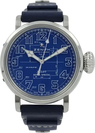 Zenith Pre-owned Zenith Pilot Type 20 Blueprint Automatic Blue Dial Mens Watch 03.2435.679/51
