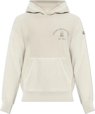 Moncler Hooded Sweatshirt - Heren - Hoodies - Beige - L - Katoen - Hoodies & sweatvesten