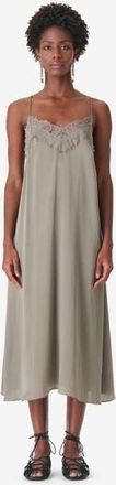 Iro Bailar Silk Dress in Olive Green at Nordstrom, Size 34