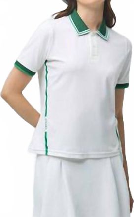 Tilley Womens Tech Jersey Club Polo Shirt In White Green