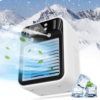 OEM Aire Acondicionado Port&aacute;til, Mini Ventilador Recargable, Enfriador De Aire Evaporativo De 2 Velocidades, Pantalla Digital, Ventilador Port&aacute;til Para Do
