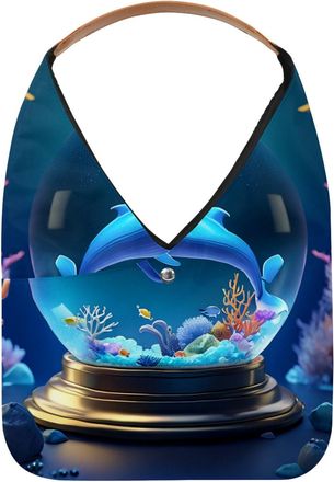 Generic Whale Crystal Ball Reusable Lightweight Grocery Bags - Foldable Into Compact Pouch, Washable & Sturdy, Multipurpose for Shopping and Travel