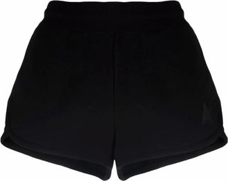 Golden Goose Star Logo Zwarte Korte Shorts - Dames - Bermuda - Zwart - M - Katoen - Korte Broeken