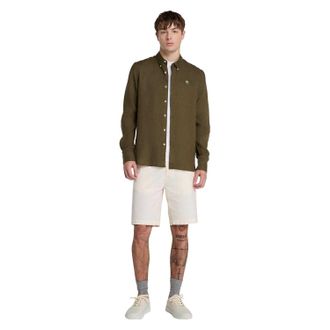 Timberland Heren Linnen Relaxed Fit Overhemd (Bladgroen)
