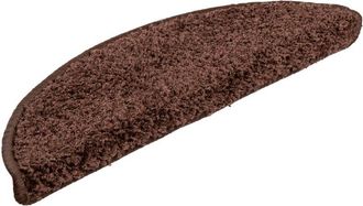 vidaXL Stair Mats 15 pcs 56x17x3 cm Brown Half Round Vidaxl