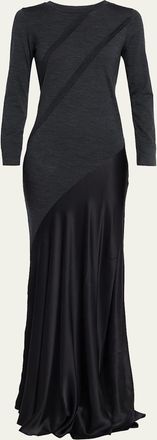 Zankov Agathe Wool & Silk Long-Sleeve Gown