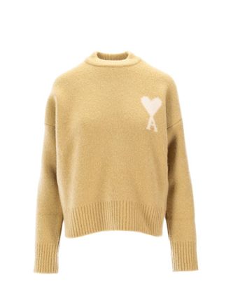 Ami Yellow Crew Neck Sweater