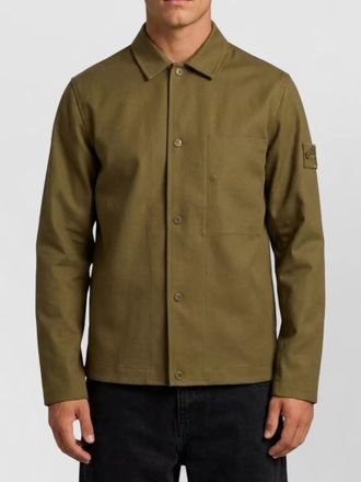 Stone Island wool blend regular fit overshirt