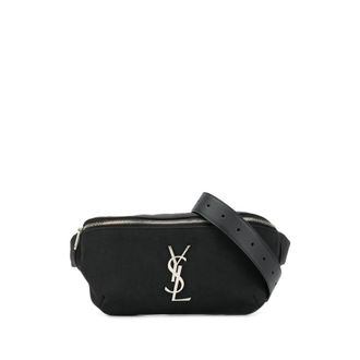 Saint Laurent Cassandre Crossbody Bag Black Polyamide Trim Belt