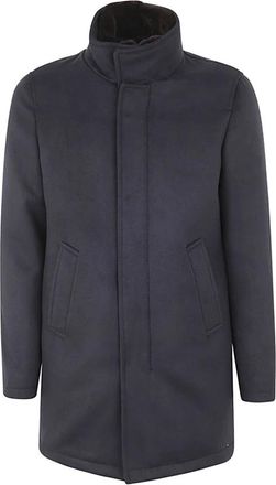 Kired Klassieke Single-Breasted Jassen - Heren - Mantel - Blauw - M - Jassen