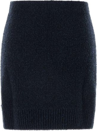 Bottega Veneta Womens Skirt Navy Cotton Wool Nylon