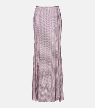 Bananhot Solay gingham semi-sheer maxi skirt