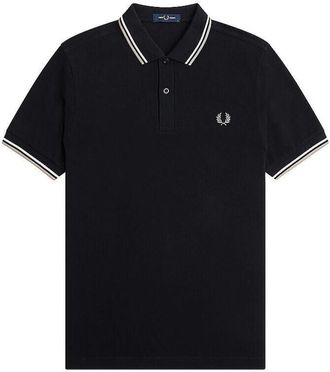 Fred Perry Slim Fit Twin Tipped Polo - Heren - Polos - Zwart - S - Katoen - Tops