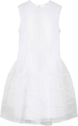 Cecilie Bahnsen Short Sleeveless Dress in Quilted Fabric with Bow Closure