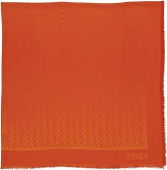 Fendi Silk Scarves, female, Orange, ONE SIZE, FF Jacquard Shawl