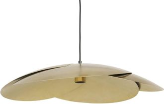 Maisons du monde L&aacute;mpara de techo con flores de metal dorado brillante 57x12 cm