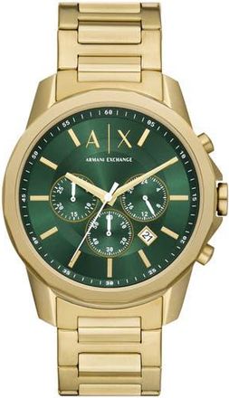 A|X Armani Exchange Chronograph Bracelet Watch, 44mm in Gold at Nordstrom Rack